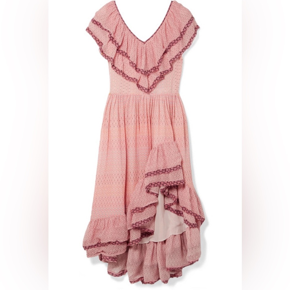 LoveShackFancy Elena Ruffled Silk Dress - Picture 3 of 8